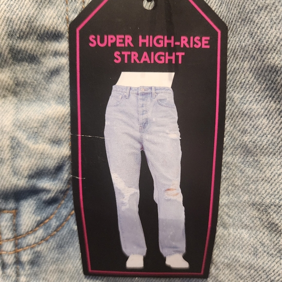 NoBo New Distressed Super High Rise Straight Jeans Size 11 - Picture 7 of 10